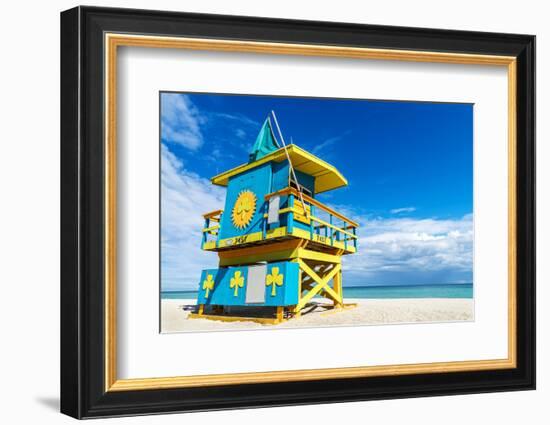 Lifeguard Stand, Miami Beach, Florida-vent du sud-Framed Photographic Print