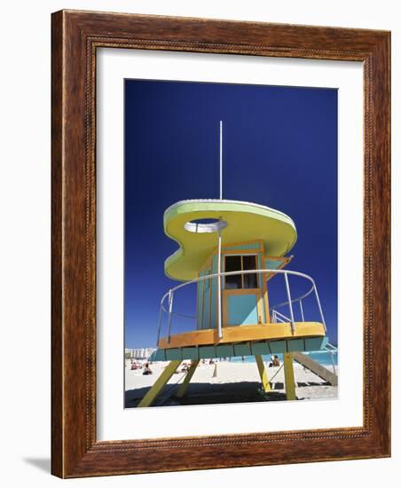 Lifeguard Station at Miami Beach, Florida, USA-Peter Adams-Framed Photographic Print