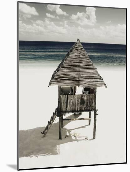 Lifeguard Station on Beach-Franco Vogt-Mounted Photographic Print