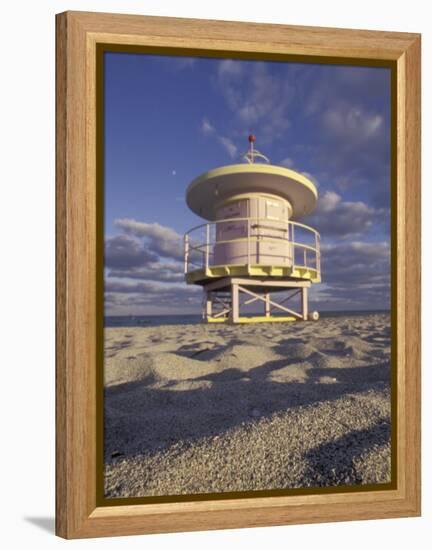 Lifeguard Station on South Beach, Miami, Florida, USA-Robin Hill-Framed Premier Image Canvas