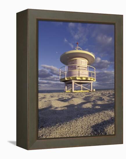 Lifeguard Station on South Beach, Miami, Florida, USA-Robin Hill-Framed Premier Image Canvas