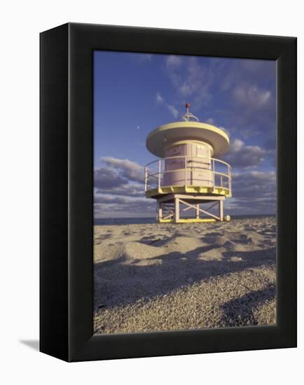 Lifeguard Station on South Beach, Miami, Florida, USA-Robin Hill-Framed Premier Image Canvas