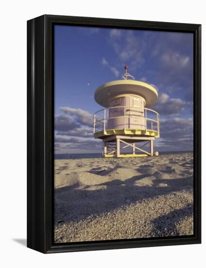 Lifeguard Station on South Beach, Miami, Florida, USA-Robin Hill-Framed Premier Image Canvas