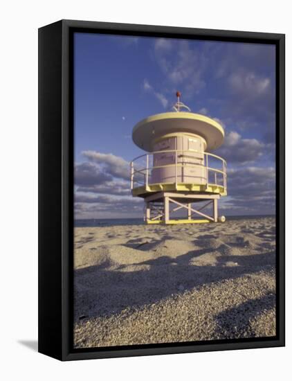 Lifeguard Station on South Beach, Miami, Florida, USA-Robin Hill-Framed Premier Image Canvas