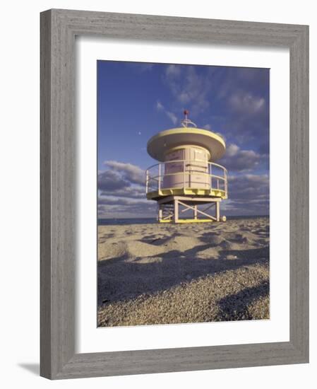 Lifeguard Station on South Beach, Miami, Florida, USA-Robin Hill-Framed Photographic Print