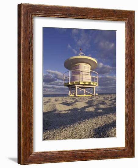 Lifeguard Station on South Beach, Miami, Florida, USA-Robin Hill-Framed Photographic Print