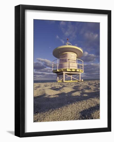 Lifeguard Station on South Beach, Miami, Florida, USA-Robin Hill-Framed Photographic Print