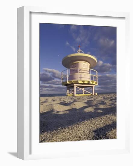 Lifeguard Station on South Beach, Miami, Florida, USA-Robin Hill-Framed Photographic Print