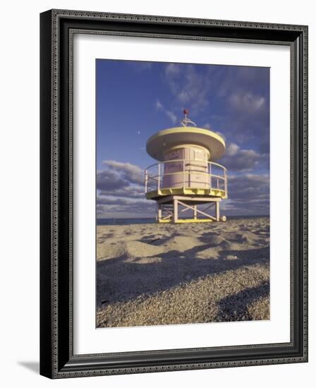 Lifeguard Station on South Beach, Miami, Florida, USA-Robin Hill-Framed Photographic Print