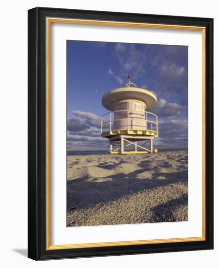 Lifeguard Station on South Beach, Miami, Florida, USA-Robin Hill-Framed Photographic Print