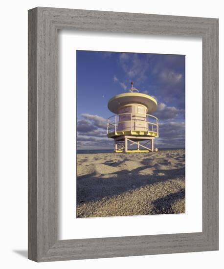 Lifeguard Station on South Beach, Miami, Florida, USA-Robin Hill-Framed Photographic Print