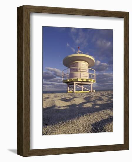 Lifeguard Station on South Beach, Miami, Florida, USA-Robin Hill-Framed Photographic Print