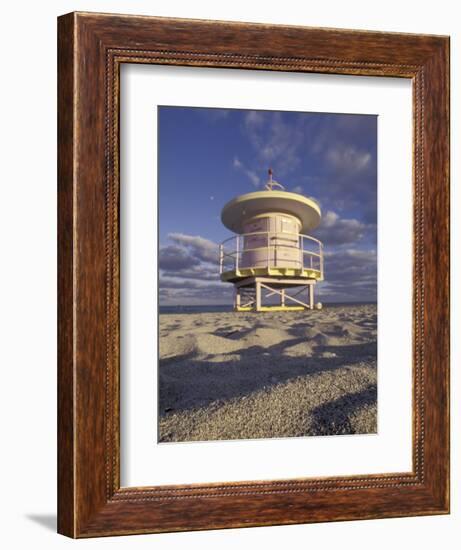 Lifeguard Station on South Beach, Miami, Florida, USA-Robin Hill-Framed Photographic Print