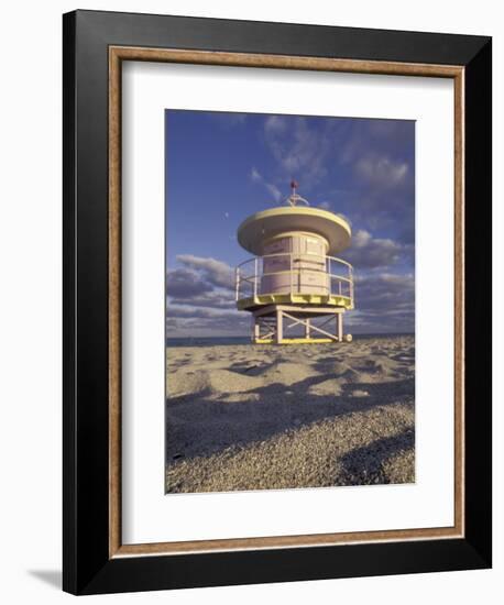 Lifeguard Station on South Beach, Miami, Florida, USA-Robin Hill-Framed Photographic Print