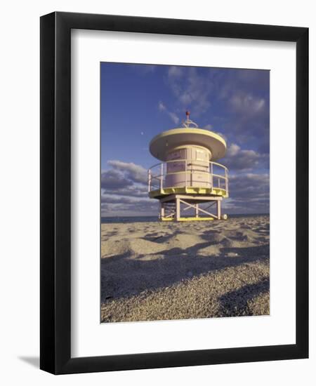 Lifeguard Station on South Beach, Miami, Florida, USA-Robin Hill-Framed Photographic Print