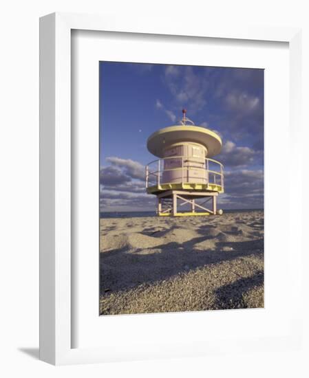 Lifeguard Station on South Beach, Miami, Florida, USA-Robin Hill-Framed Photographic Print