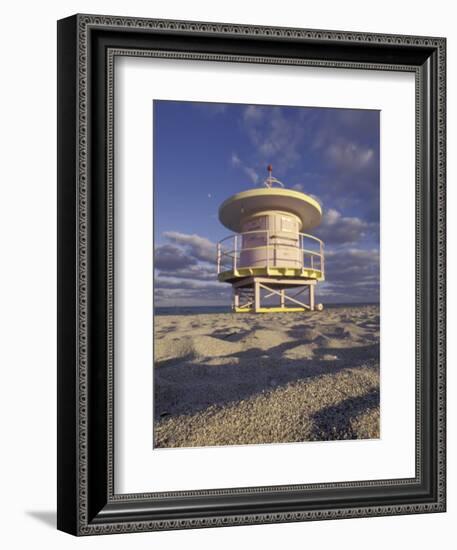 Lifeguard Station on South Beach, Miami, Florida, USA-Robin Hill-Framed Photographic Print