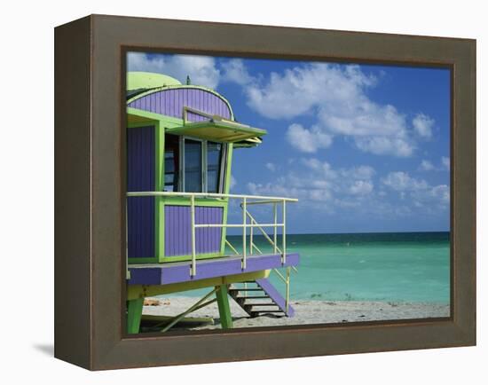 Lifeguard Tower Along South Beach-James Randklev-Framed Premier Image Canvas