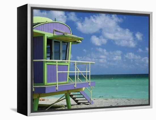 Lifeguard Tower Along South Beach-James Randklev-Framed Premier Image Canvas