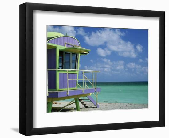 Lifeguard Tower Along South Beach-James Randklev-Framed Photographic Print