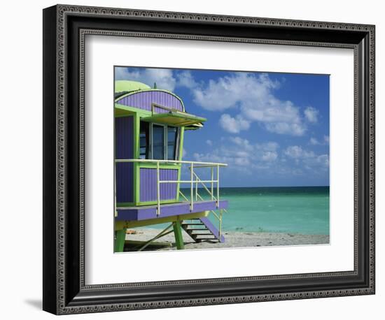 Lifeguard Tower Along South Beach-James Randklev-Framed Photographic Print