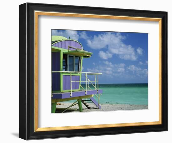 Lifeguard Tower Along South Beach-James Randklev-Framed Photographic Print