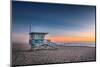 Lifeguard Tower at Venice Beach, California at Sunset.-logoboom-Mounted Photographic Print