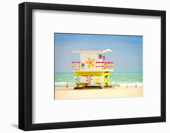 Lifeguard tower in Miami Beach-null-Framed Art Print