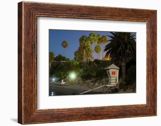 Lifeguard tower, Laguna Beach, California, USA-null-Framed Photographic Print