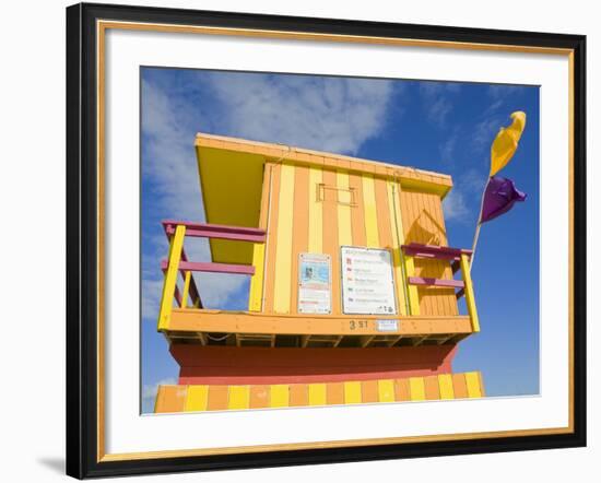 Lifeguard Tower on South Beach, City of Miami Beach, Florida, USA, North America-Richard Cummins-Framed Photographic Print