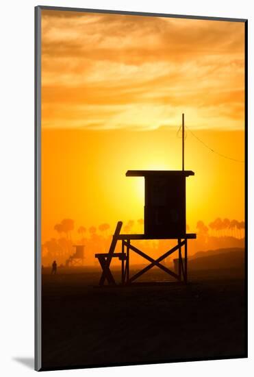 Lifeguard Tower on the beach, Newport Beach, California, USA-null-Mounted Photographic Print