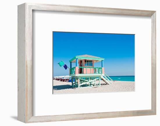 Lifeguard Tower South Beach FL-null-Framed Art Print