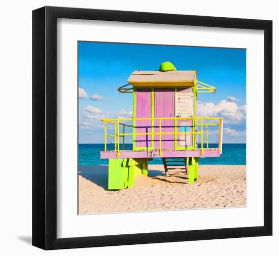 Lifeguard Tower South Beach FL-null-Framed Art Print