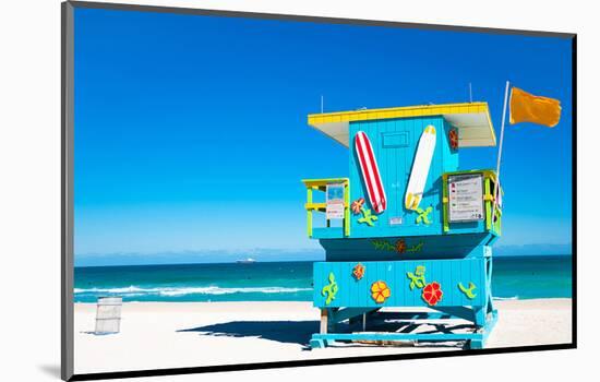 Lifeguard Tower South Beach-null-Mounted Art Print