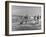 Lifeguards and Members of Womens Swimming Team Start Day by Charging into Surf-Peter Stackpole-Framed Photographic Print