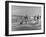 Lifeguards and Members of Womens Swimming Team Start Day by Charging into Surf-Peter Stackpole-Framed Photographic Print