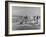 Lifeguards and Members of Womens Swimming Team Start Day by Charging into Surf-Peter Stackpole-Framed Photographic Print