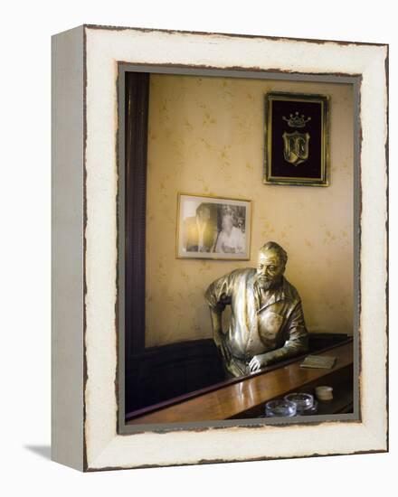 Lifesize Bronze Statue of Author Ernest Hemingway in Bar El Floridita, Havana, Cuba-null-Framed Premier Image Canvas