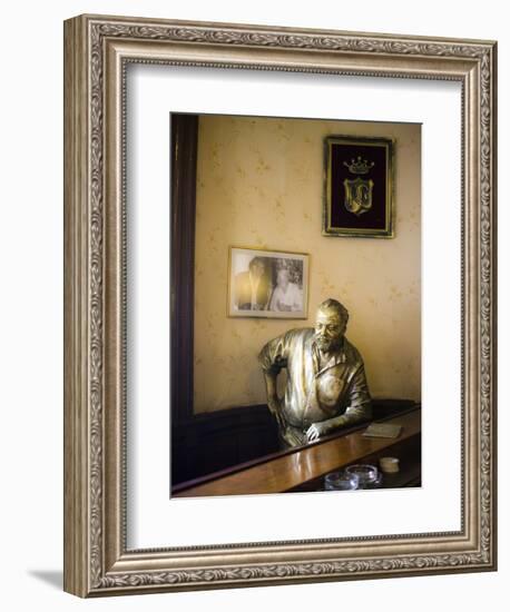 Lifesize Bronze Statue of Author Ernest Hemingway in Bar El Floridita, Havana, Cuba-null-Framed Photographic Print