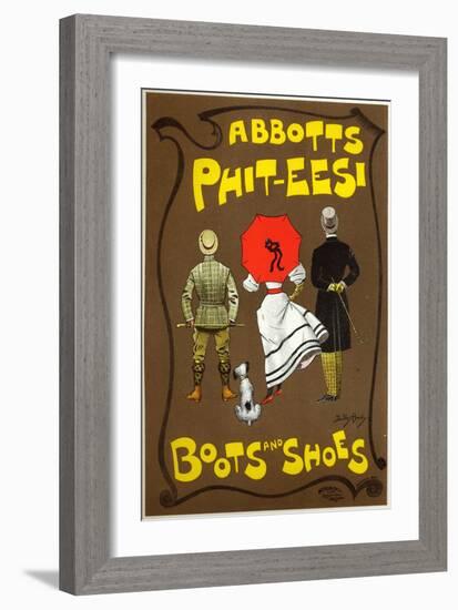 Lifestyle. Fashion. Abbots Phit-Ees, Boots and Shoes Store, London. Poster by Dudley Hardy, England-Dudley Hardy-Framed Giclee Print