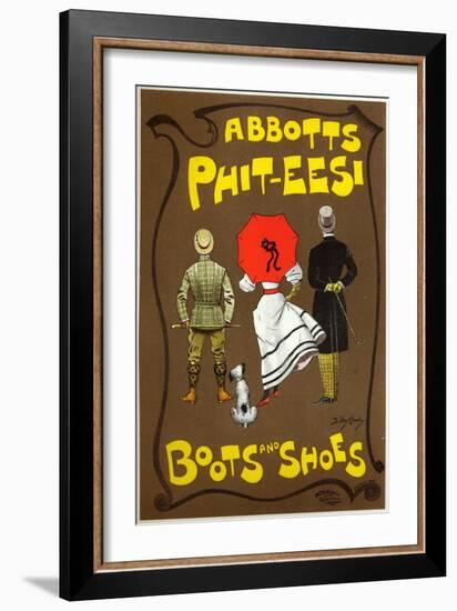 Lifestyle. Fashion. Abbots Phit-Ees, Boots and Shoes Store, London. Poster by Dudley Hardy, England-Dudley Hardy-Framed Giclee Print