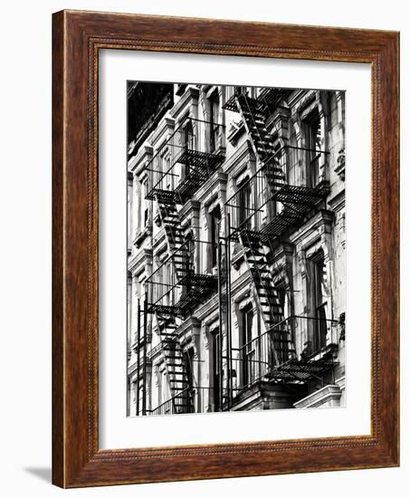 Lifestyle Instant, Fire Staircase, Sepia, Manhattan, New York City, United States-Philippe Hugonnard-Framed Photographic Print