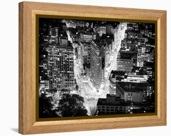 Lifestyle Instant, Flatiron Building by Nigth, Black and White Photography, Manhattan, NYC, US-Philippe Hugonnard-Framed Premier Image Canvas