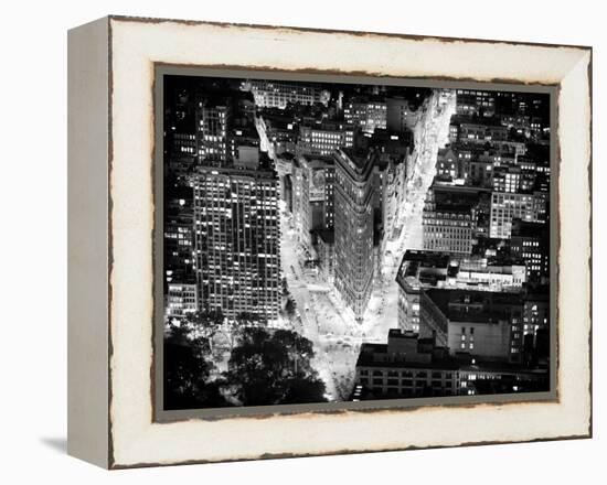 Lifestyle Instant, Flatiron Building by Nigth, Black and White Photography, Manhattan, NYC, US-Philippe Hugonnard-Framed Premier Image Canvas