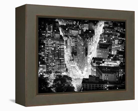 Lifestyle Instant, Flatiron Building by Nigth, Black and White Photography, Manhattan, NYC, US-Philippe Hugonnard-Framed Premier Image Canvas