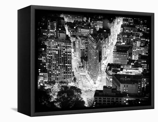 Lifestyle Instant, Flatiron Building by Nigth, Black and White Photography, Manhattan, NYC, US-Philippe Hugonnard-Framed Premier Image Canvas