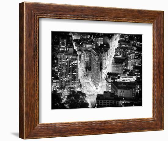 Lifestyle Instant, Flatiron Building by Nigth, Black and White Photography, Manhattan, NYC, US-Philippe Hugonnard-Framed Photographic Print