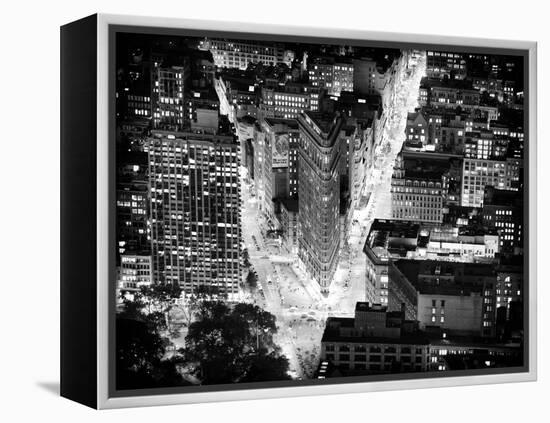 Lifestyle Instant, Flatiron Building by Nigth, Black and White Photography, Manhattan, NYC, US-Philippe Hugonnard-Framed Premier Image Canvas