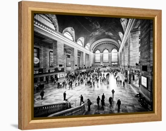 Lifestyle Instant, Grand Central Terminal, Black and White Photography Vintage, Manhattan, NYC, US-Philippe Hugonnard-Framed Premier Image Canvas