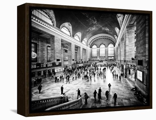 Lifestyle Instant, Grand Central Terminal, Black and White Photography Vintage, Manhattan, NYC, US-Philippe Hugonnard-Framed Premier Image Canvas